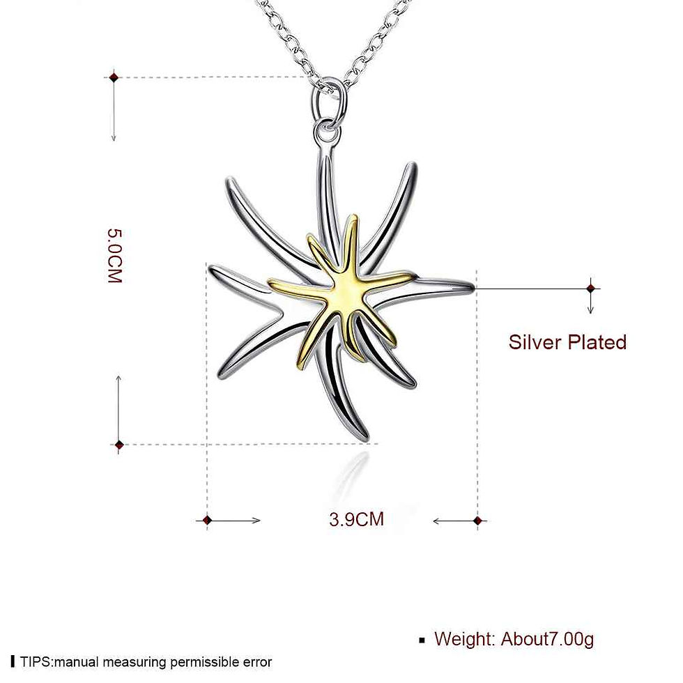 Thumbnail: Silver Starfish Pendant Necklace with 18” O Ring Chain