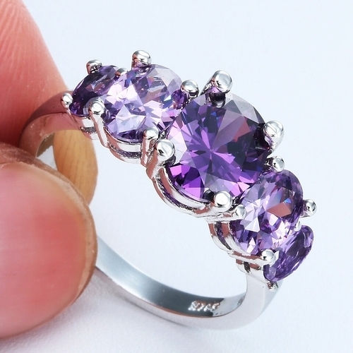 Silver Oval Cut CZ Rings