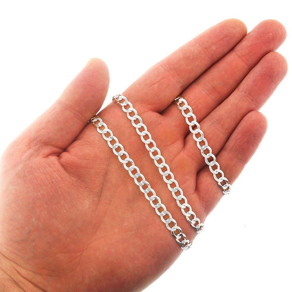 Thumbnail: 20” Sterling Silver Curb Chain Necklace 8mm