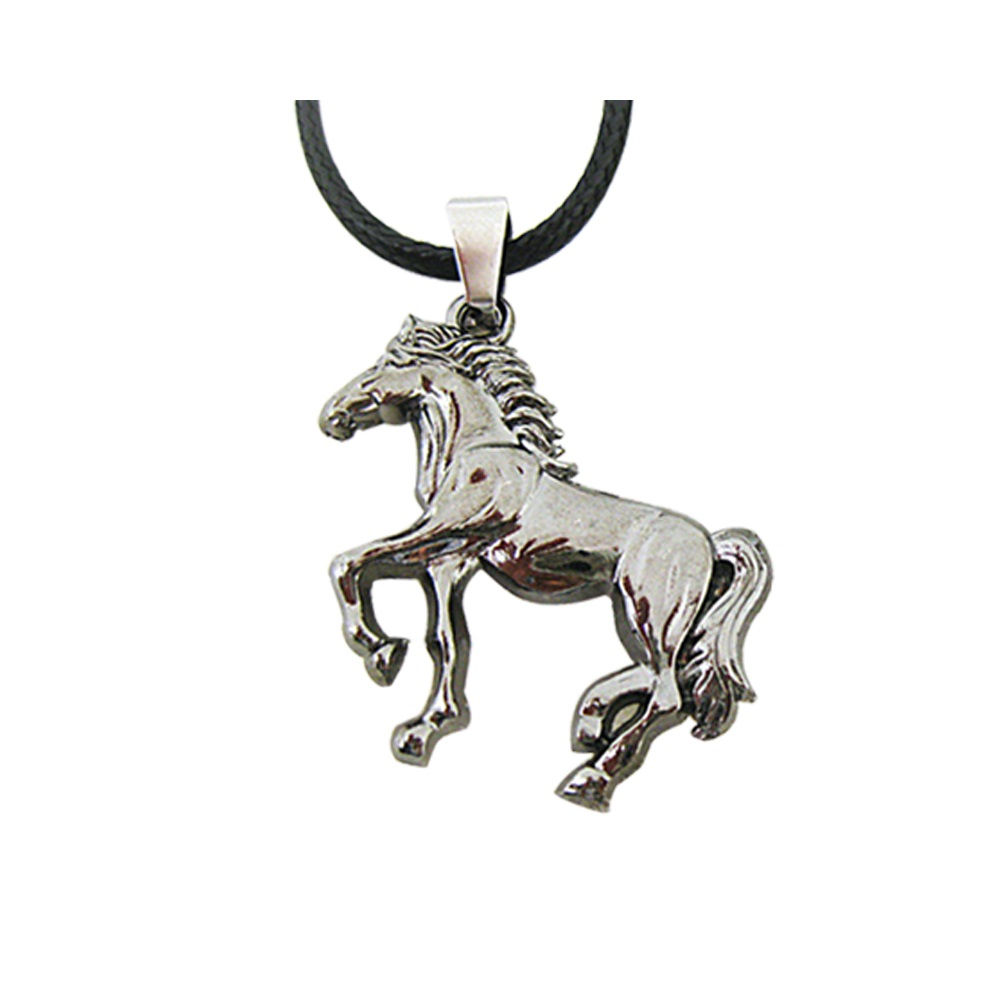 Stainless Steel Galloping Horse Pendant with Necklace