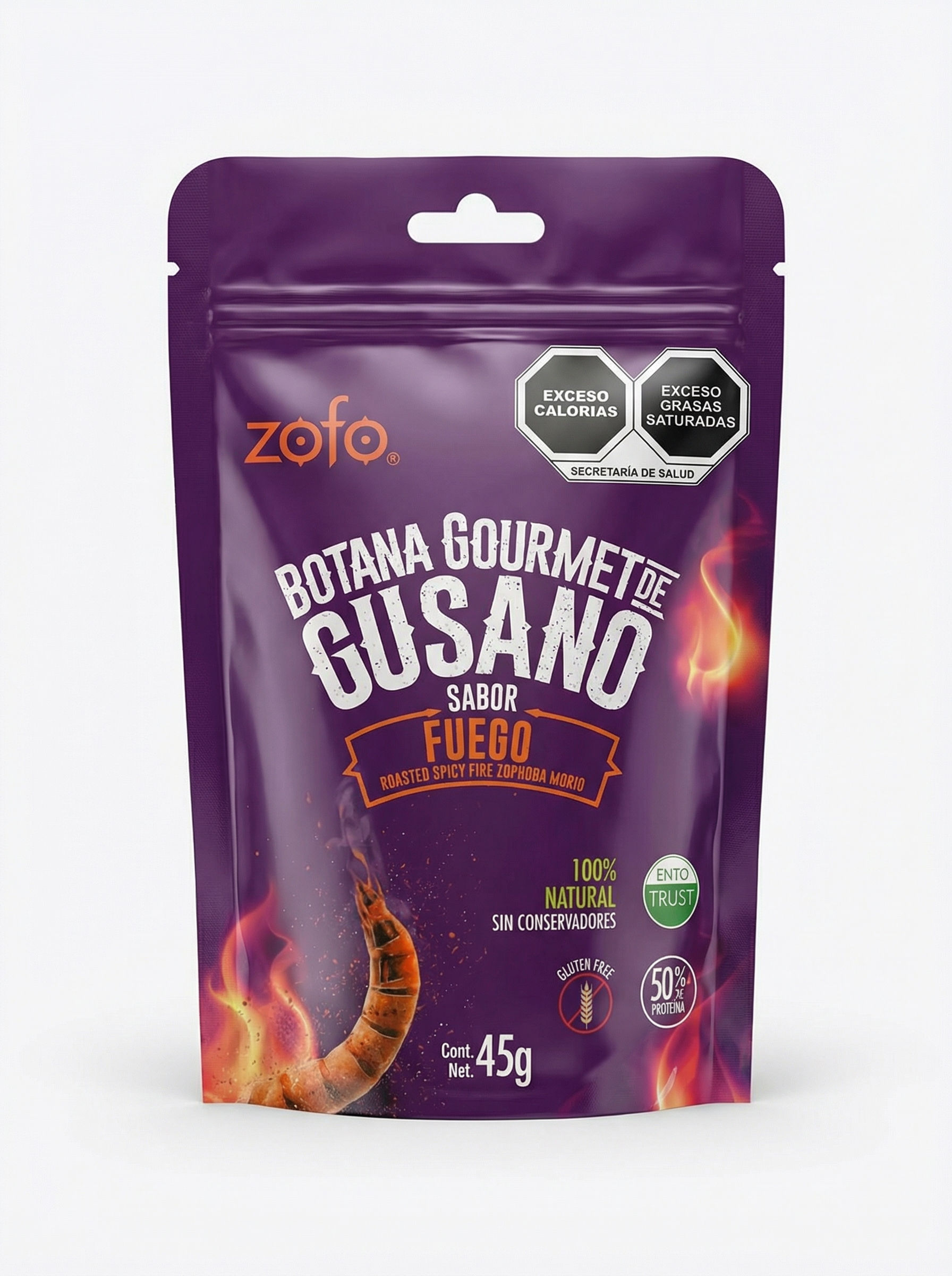 BOTANA DE GUSANO SABOR FUEGO 45 GR