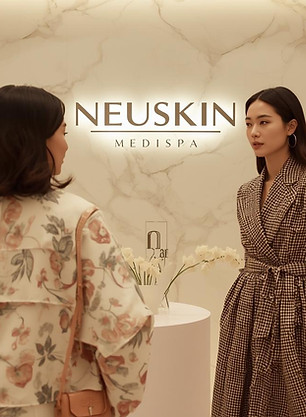 Beauty event at Neuskin Medispa. Full house Asian women and men . white warm cozy spa. fo