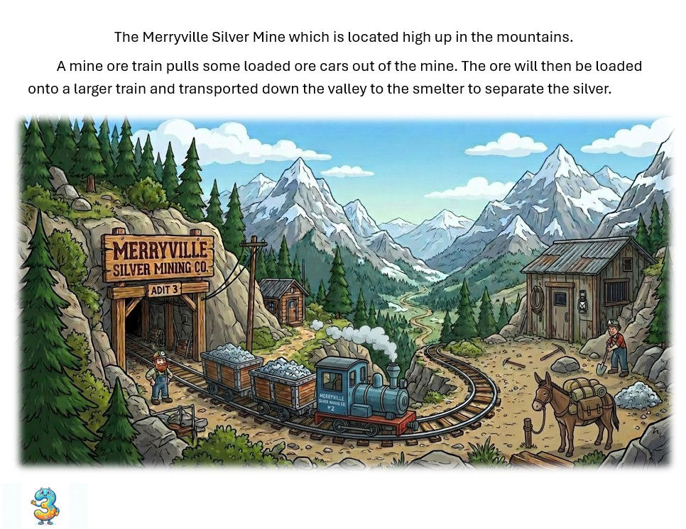 Merryville silver mine high in the mountains.