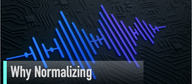 Colorful waveforms against a computer chip background