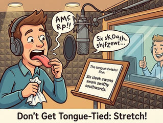 Voice actor pulling their tongue in a session