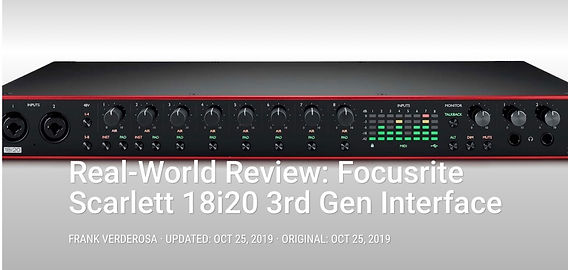 My Focusrite Scarlett 18i20 Gen3 Review for Pro Sound News