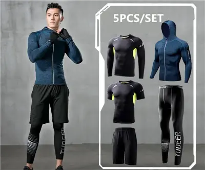 Thumbnail: Reflective Sports Suit Men Running Set