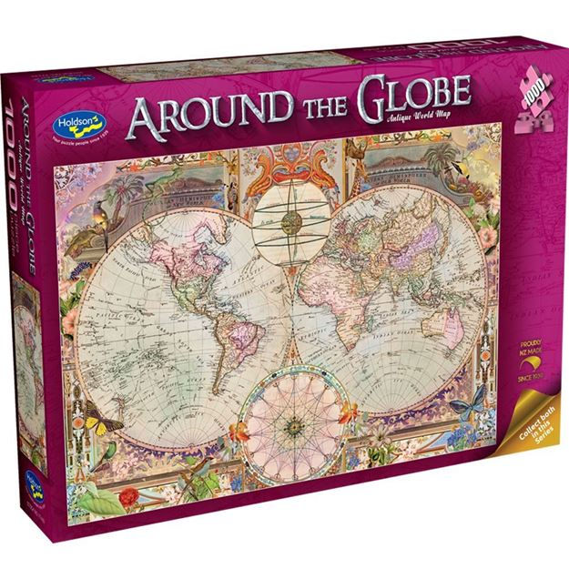 Holdson Around the Globe Antique World Map 1000pc Jigsaw Puzzle