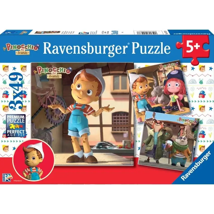 Ravensburger 3x49pc Pinocchio and Friends 5+ Jigsaw Puzzle