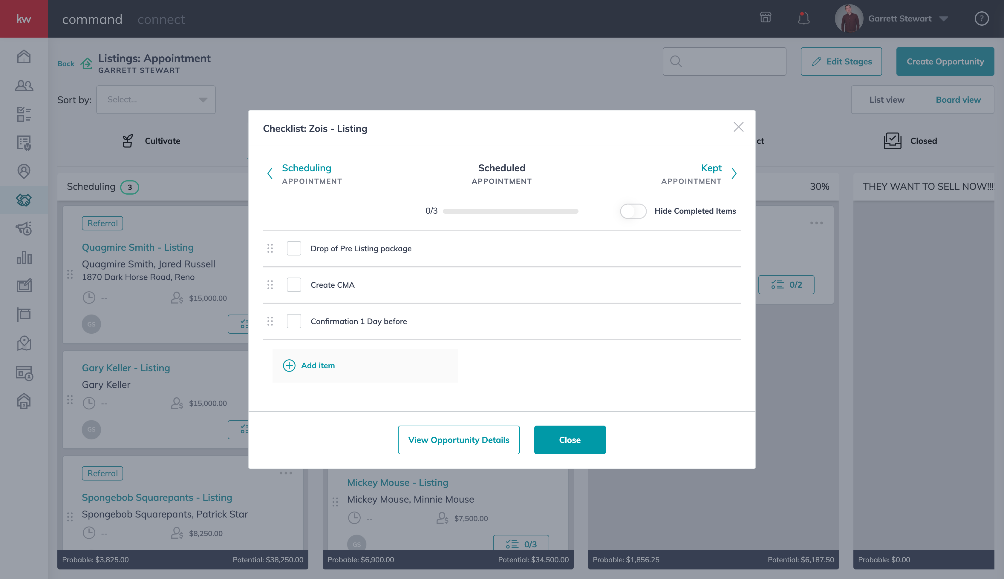OPPORTUNITIES LISTING AND BUYING STAGE CREATION & CHECKLIST