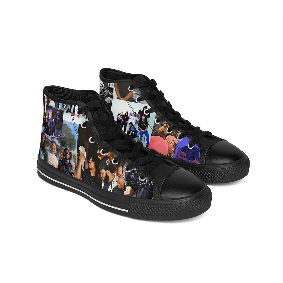 Thumbnail: Custom Photo Collage High-Top Sneakers — Personalized Women's Classic Shoes