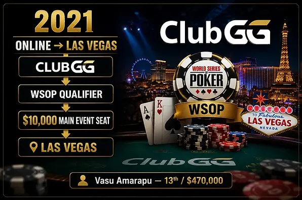 2021년 클럽지지 ClubGG 예선에서 WSOP Main Event 라스베이거스까지