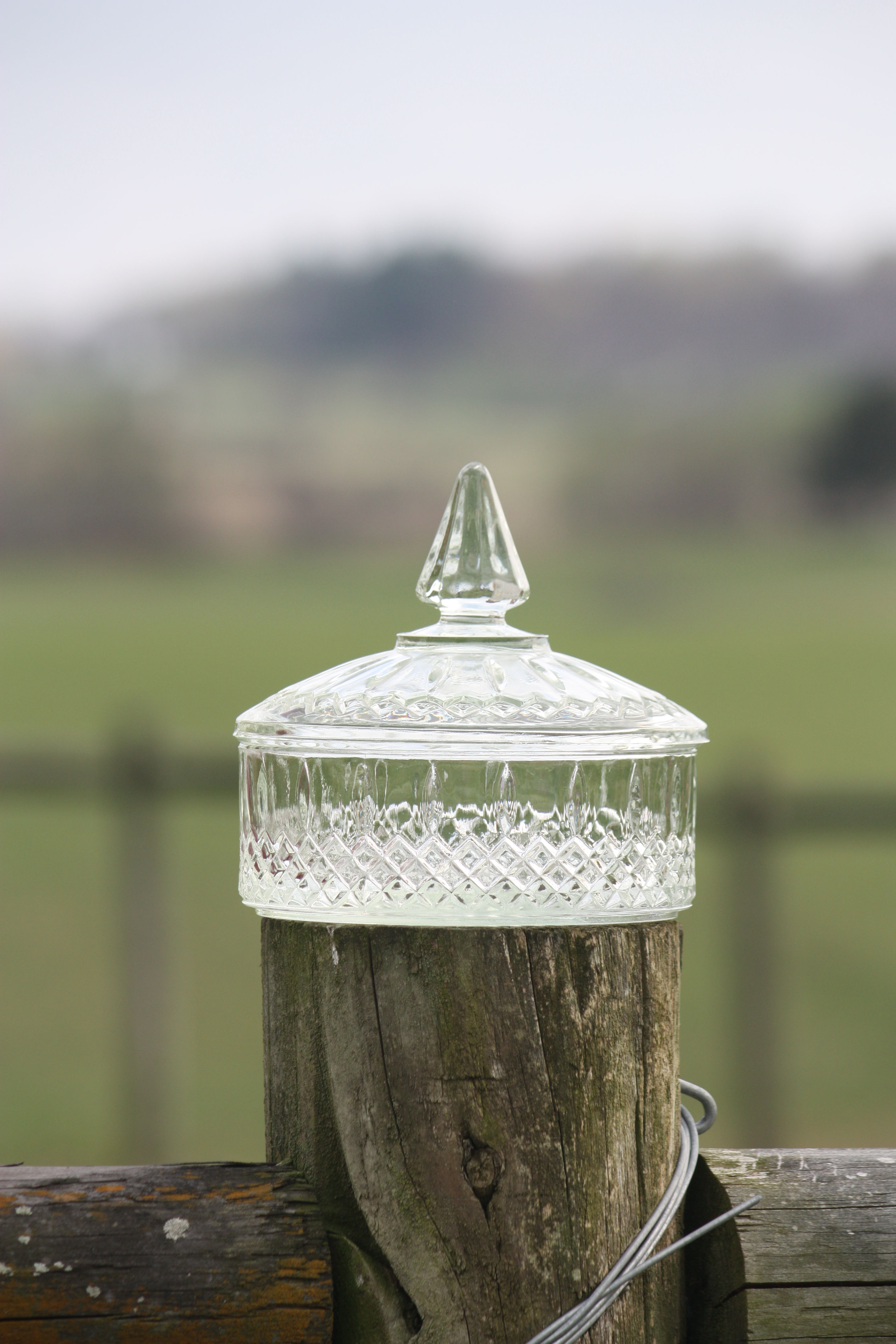 Clear Indiana Glass Candy Dish + Lid