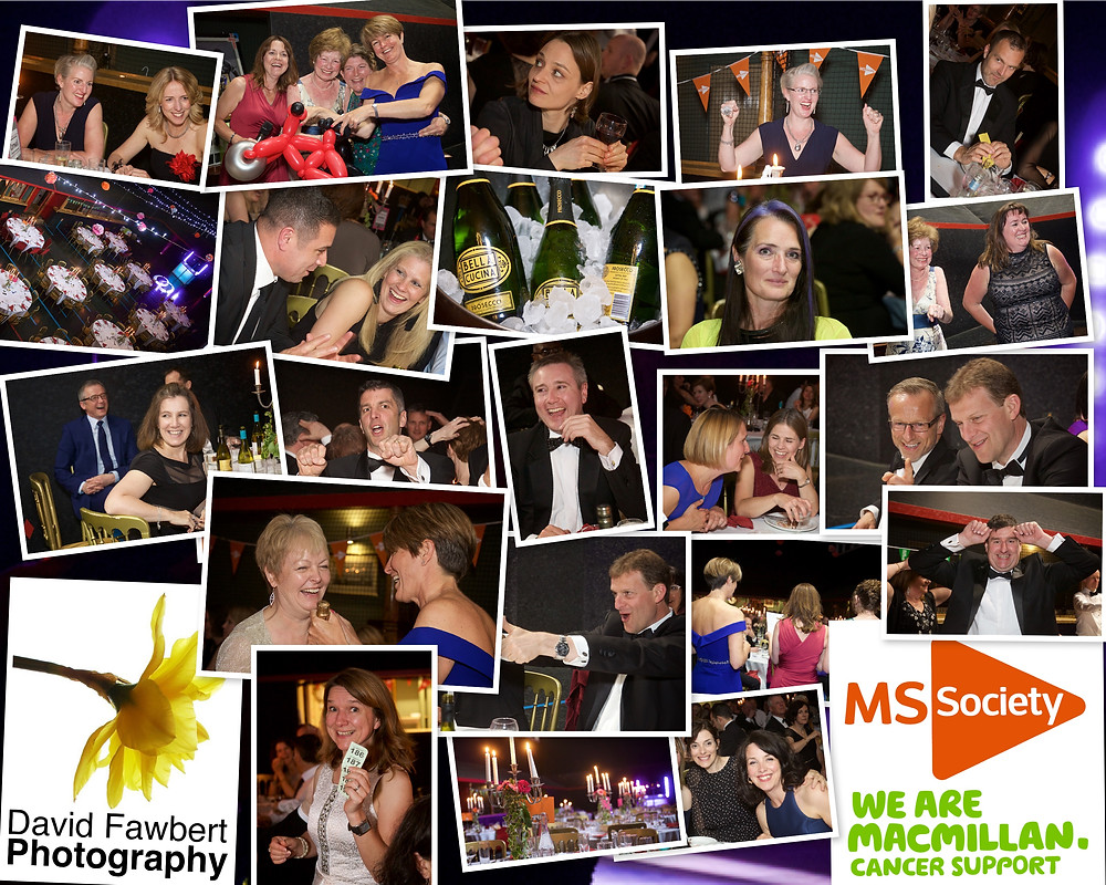 Candid photography of guests having fun at the MS Society and MacMillan Fundraising Ball, organised by Pip Sparks, Tina Strath and Sarah Simon - Team Riding on Gin and Coffee - at the Royal Leamington Spa Tennis Court Club, as part of the challenge to ride from Lands End to John o'Groats with Deloitte Ride Britain