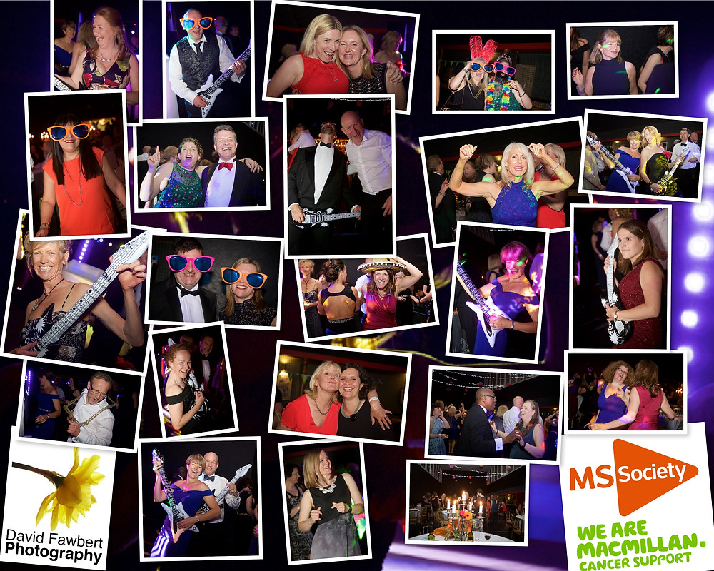 Candid photography of guests having fun at the MS Society and MacMillan Fundraising Ball, organised by Pip Sparks, Tina Strath and Sarah Simon - Team Riding on Gin and Coffee - at the Royal Leamington Spa Tennis Court Club, as part of the challenge to ride from Lands End to John o'Groats with Deloitte Ride Britain