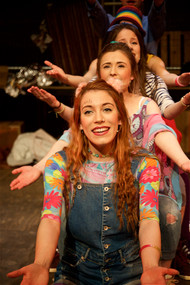 Charlie Vaughan, Sam Brown and the cast of Godspell, Stratford Musical Theatre Company, RSC The Other Place, David Fawbert Photography