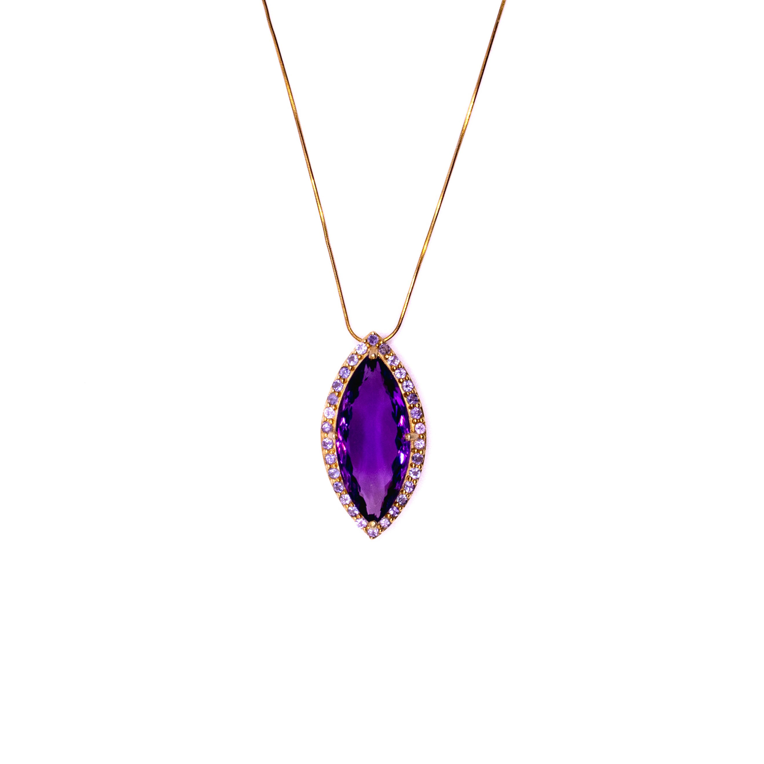 Pendant "Livia" Amethyst Tanzanite Chain