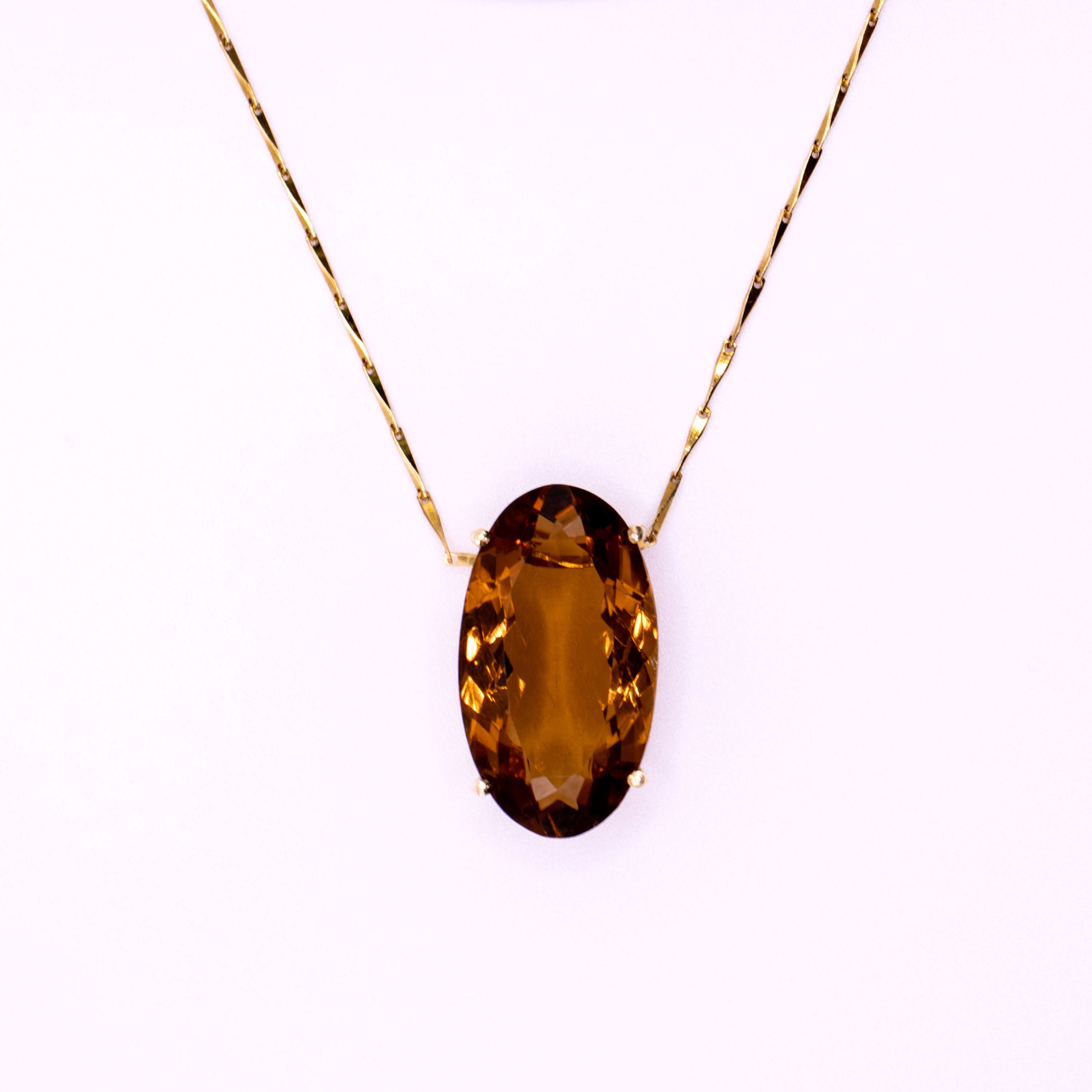 Pendant "Jupiter" Cognac Quartz chain