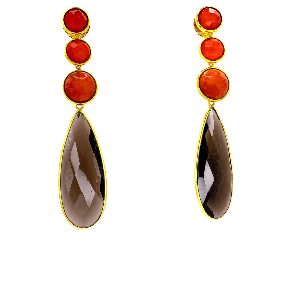 Earrings "Tama" Coral Chandelier