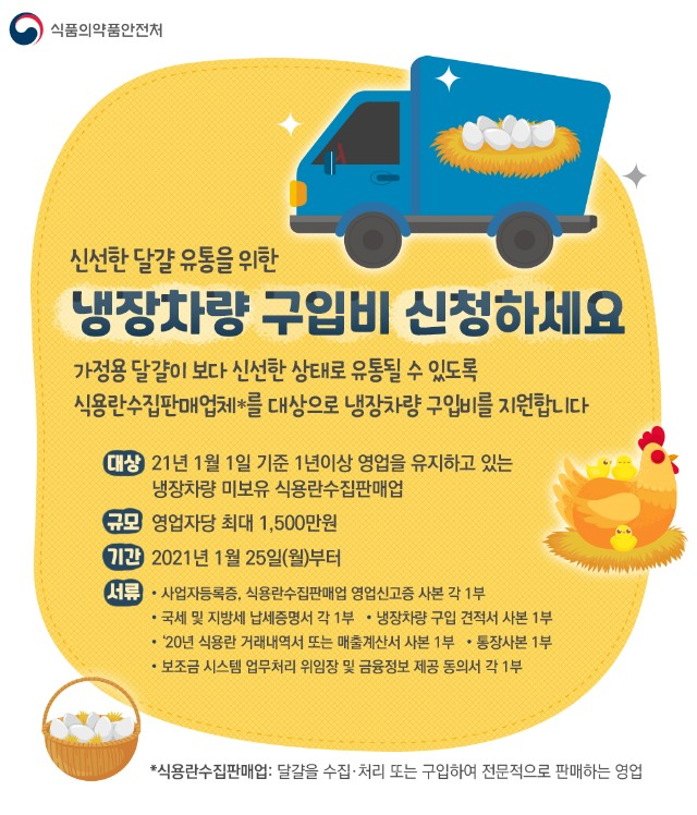 신선한 달걀 유통, 소비 식약처가 지원합니다.