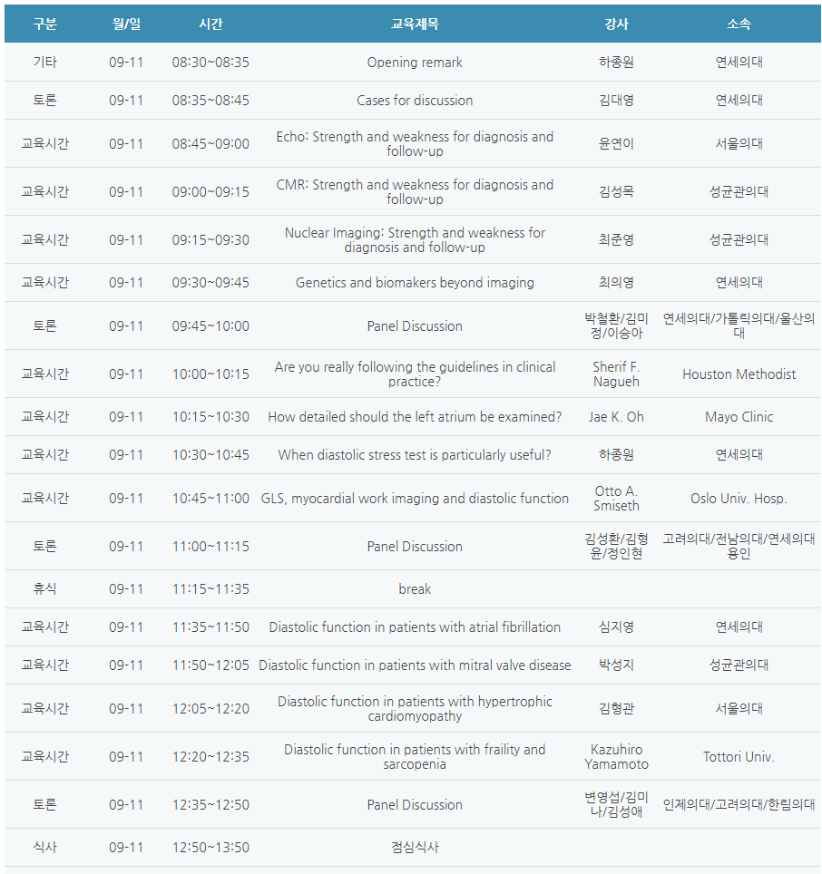 [6평점] 09/11(토) Echo Seoul & Cardiac Imaging 2021