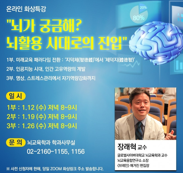 글로벌사이버대학교, ‘뇌가 궁금해? 뇌활용 시대’ 뇌교육 특강 개최