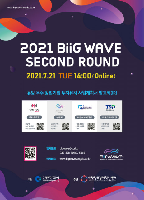 인천창조경제혁신센터 투자 유치 플랫폼 빅웨이브, 제2회 투자유치 사업계획 발표회 성황리 개최