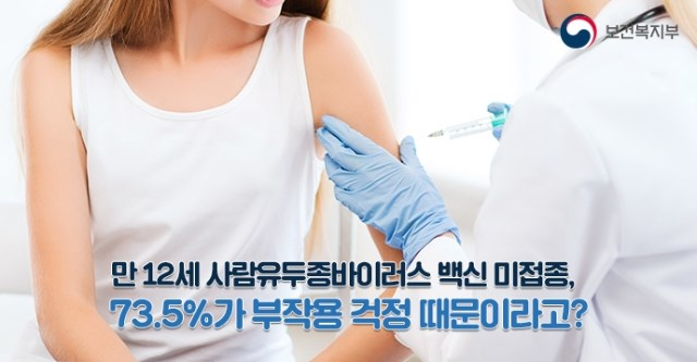만 12세 사람유두종바이러스 백신 미접종 이유의 73.5%는 부작용 걱정, 실제로는 심각한 부작용 ‘0’건