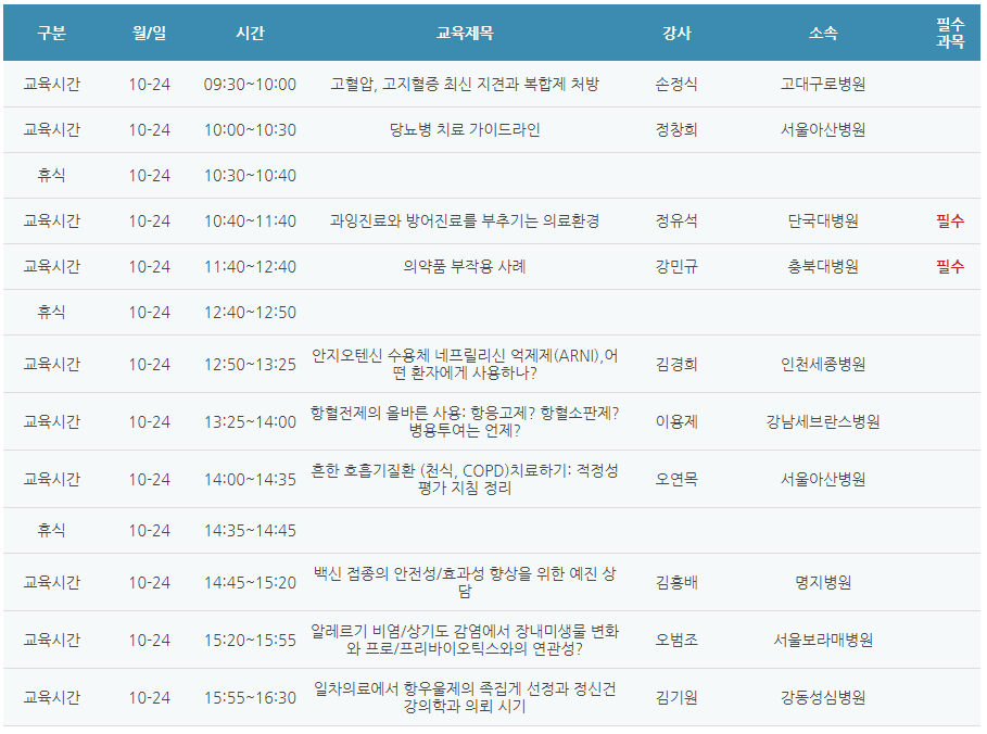 [6평점] 10/24(일) 2021년도 대한가정의학과의사회 추계학술대회 및 제46회 연수강좌