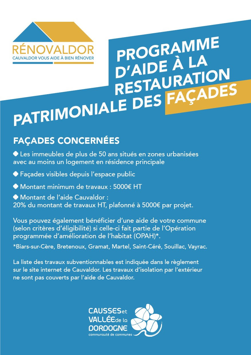 Dépliant aide façades Rénovaldor