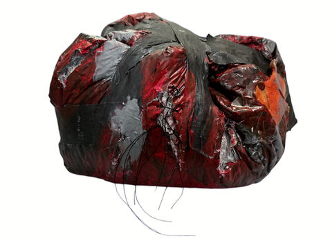 Closing (2025) Bubble wrap, band aid, masking tape, thread 17x10x10cm