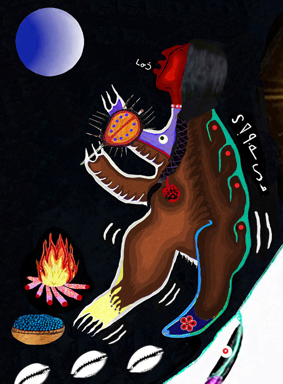 Makwa Bimose Giiwewin ("Return of the Bear Walker") detail