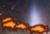 "Tails of the Sky Bisons" painting by Zhaawano Giizhik