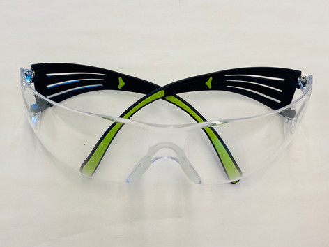 3M Black/Green, Brow Guard Eyewear with Clear Lens