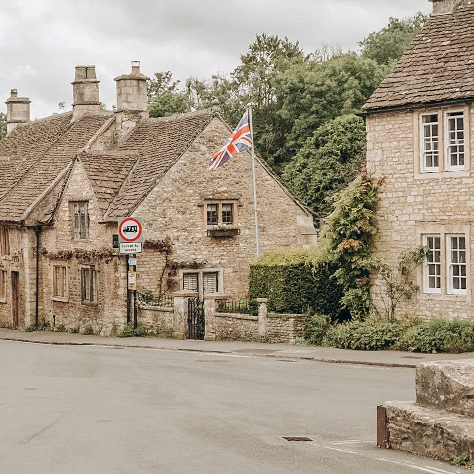 Castle Combe cottages viewed from the village market square