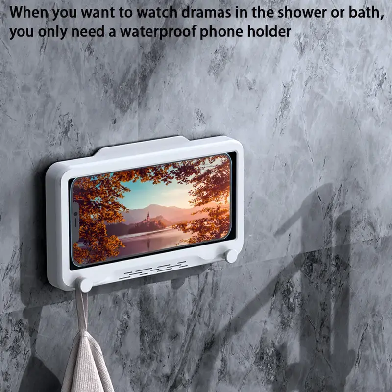 Miniatura: Waterproof Shower Phone Holder with Anti-Fog Touch Screen