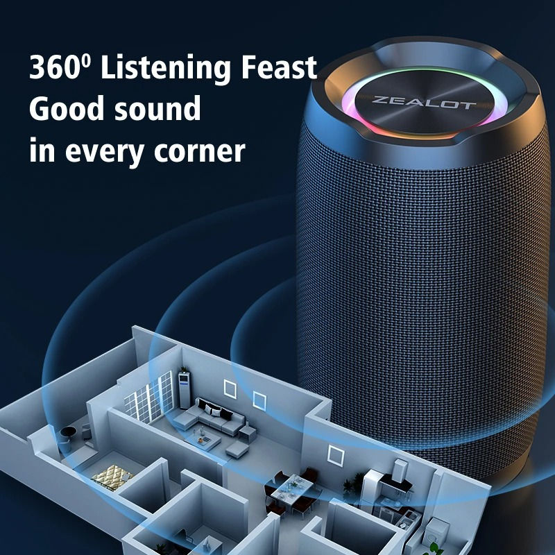 Miniatura: Zealot S49 20W Portable Bluetooth Speaker with 360° Sound