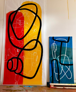 Peinture synthétique sur papier calque et toile. Rodolfo Gallego - artiste visuel