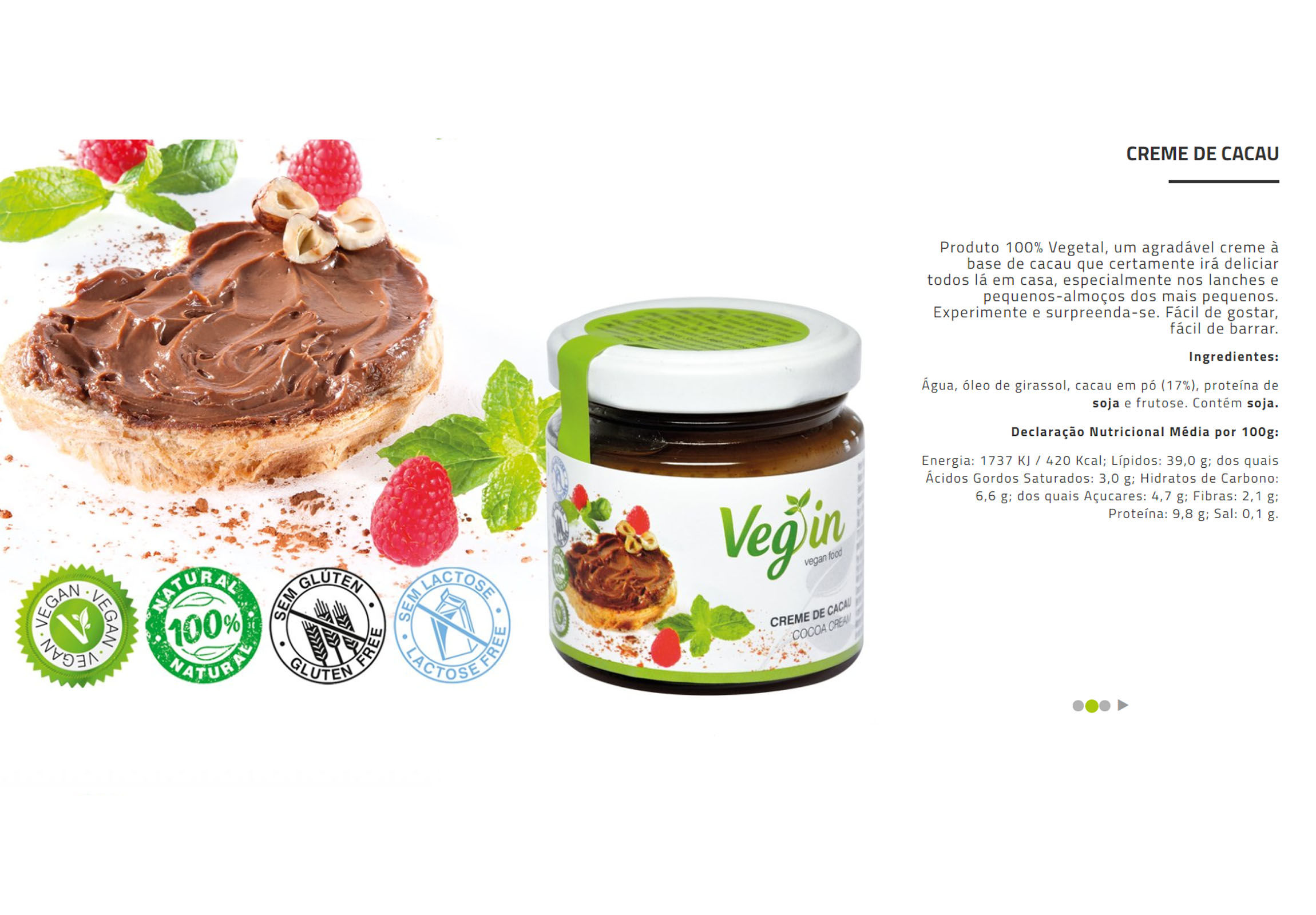 VEG IN VEGAN FOOD COCOA CREAM 100g