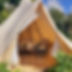 Luxury glamping tent at Foxglove Field in the UK countryside