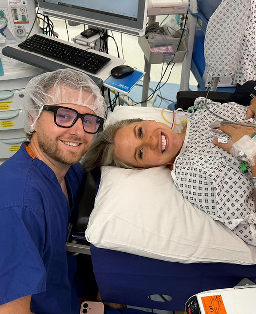 First time parents in theathre getting ready for a caesarean