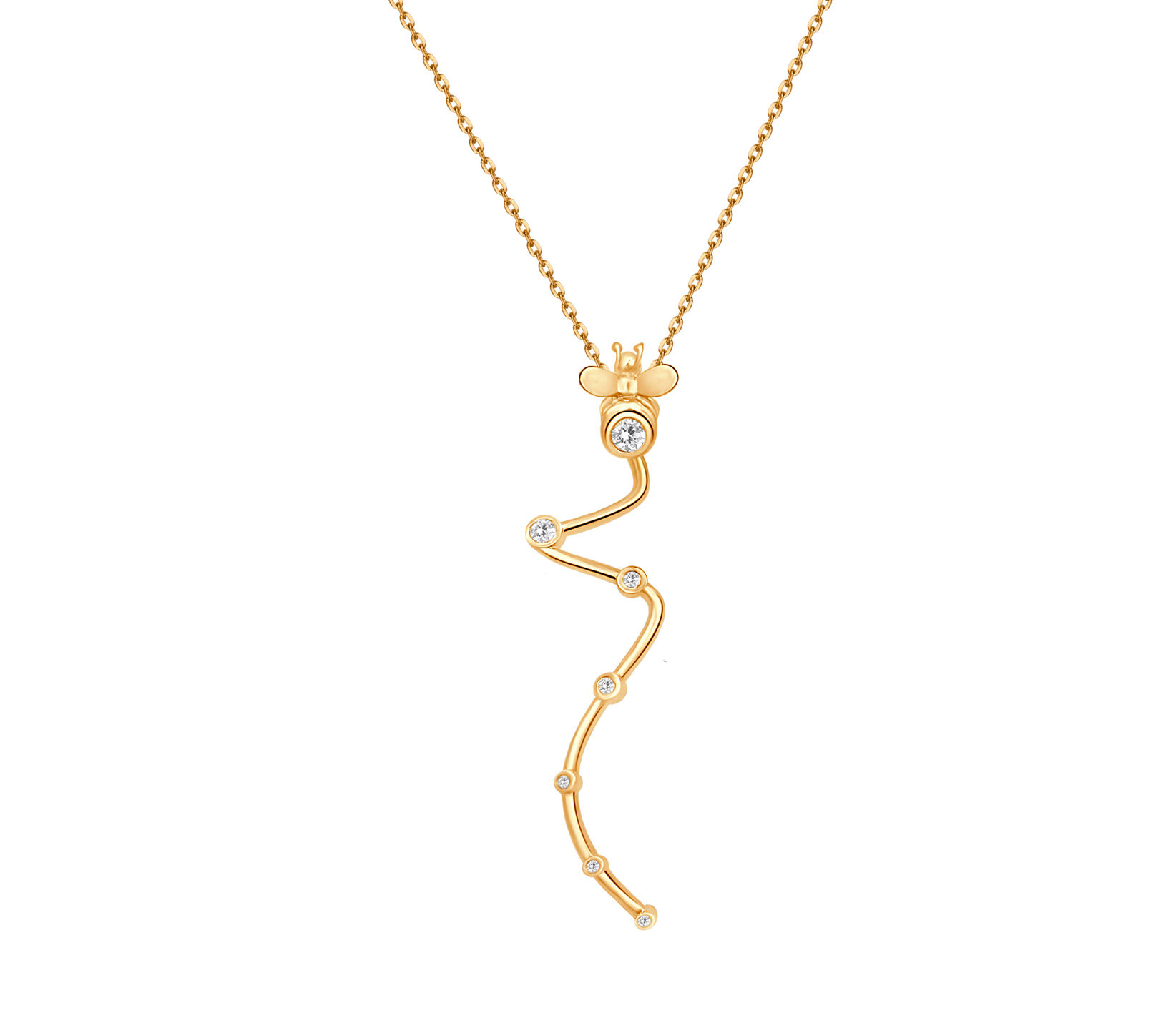 Firefly Way of light Necklace in 925 Silver or Gold Plated Silver