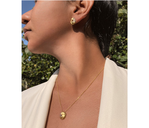 Dome Earring in Silver or Gold Plated 