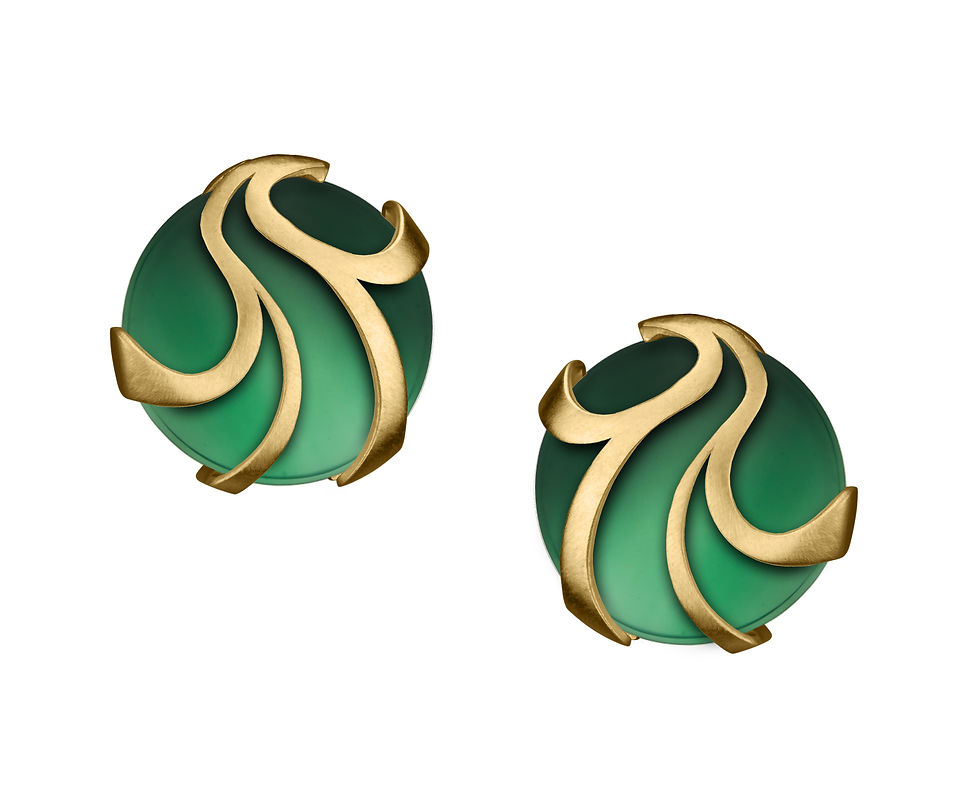 Miniatura: Short Dayak Earring in Silver or Gold Plated Silver