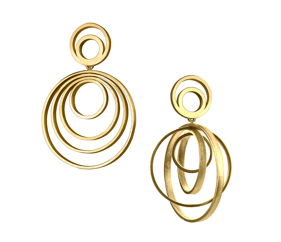 Miniatura: Círculos Earring in Silver or Gold Platead Silver