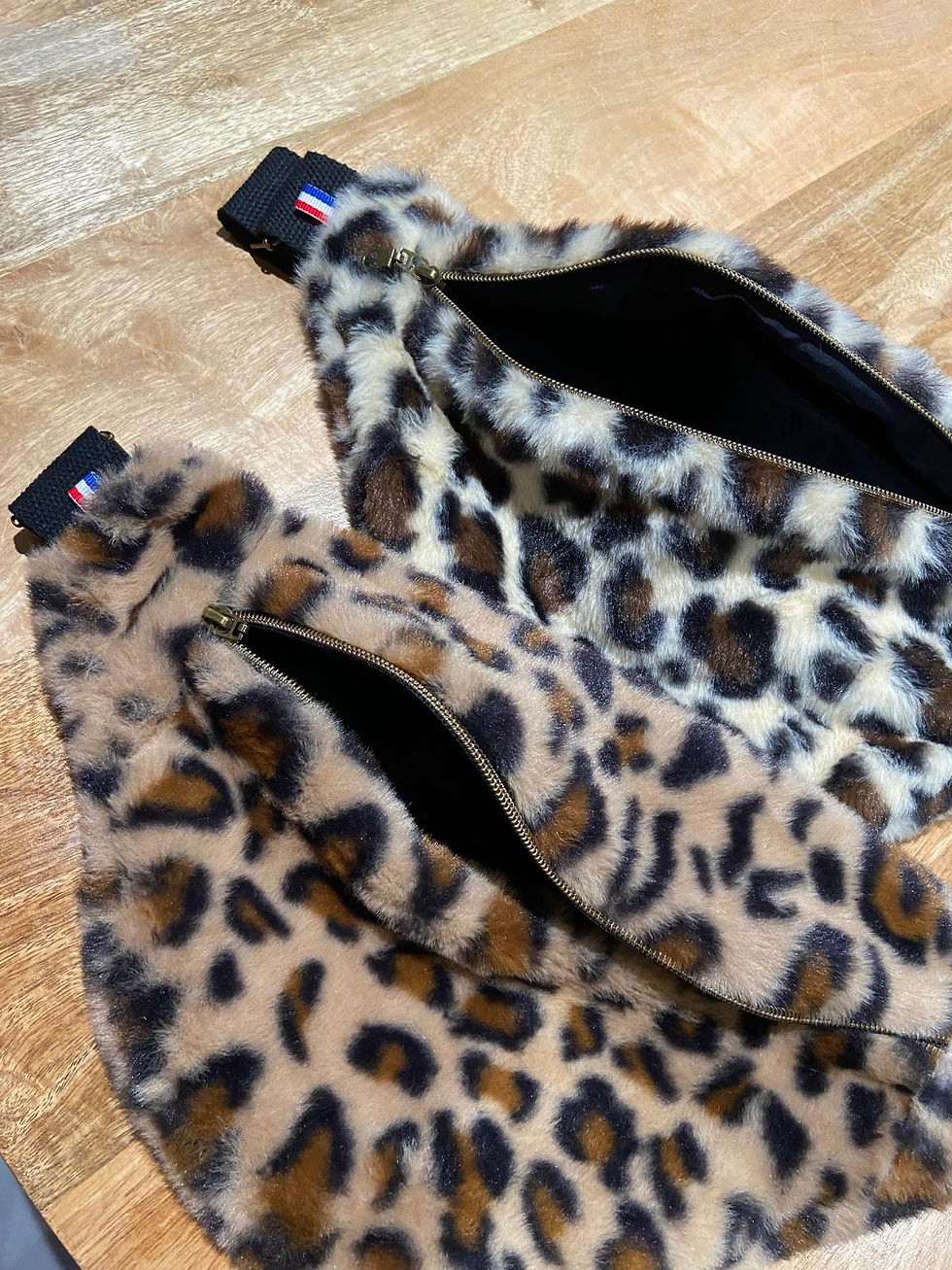 Miniature : Sac banane femme fourrure léopard des neiges