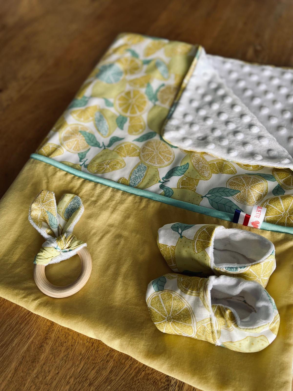 Couverture bébé personnalisable citron