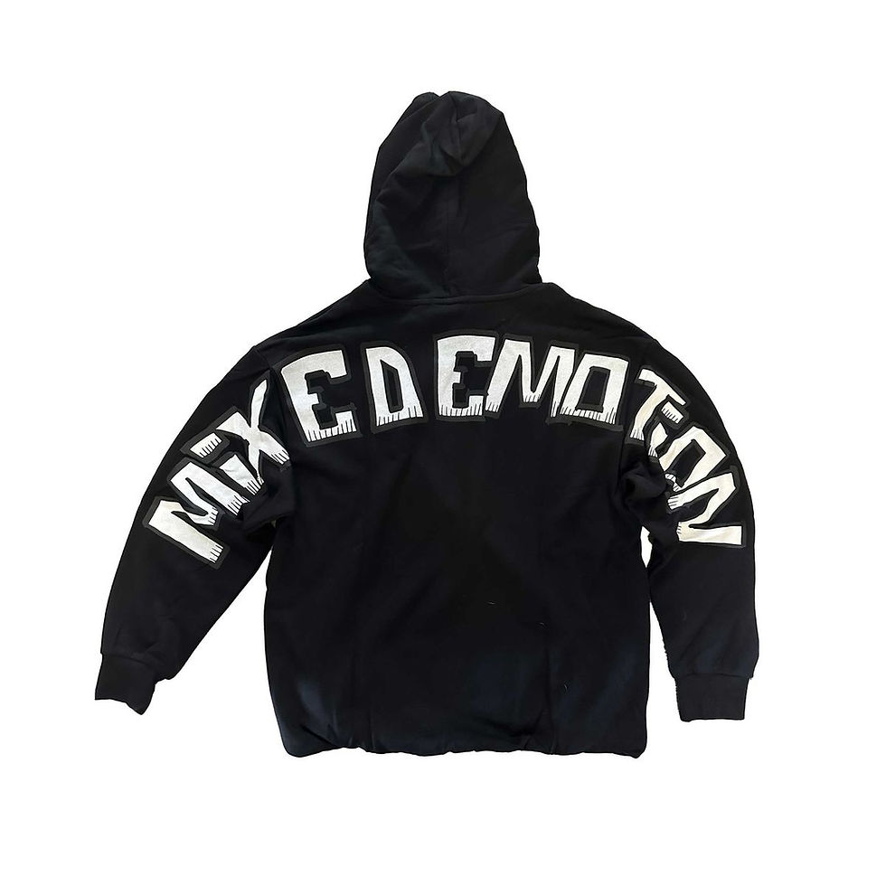 Thumbnail: Black 'Monster' Cropped Hoodie (Black)