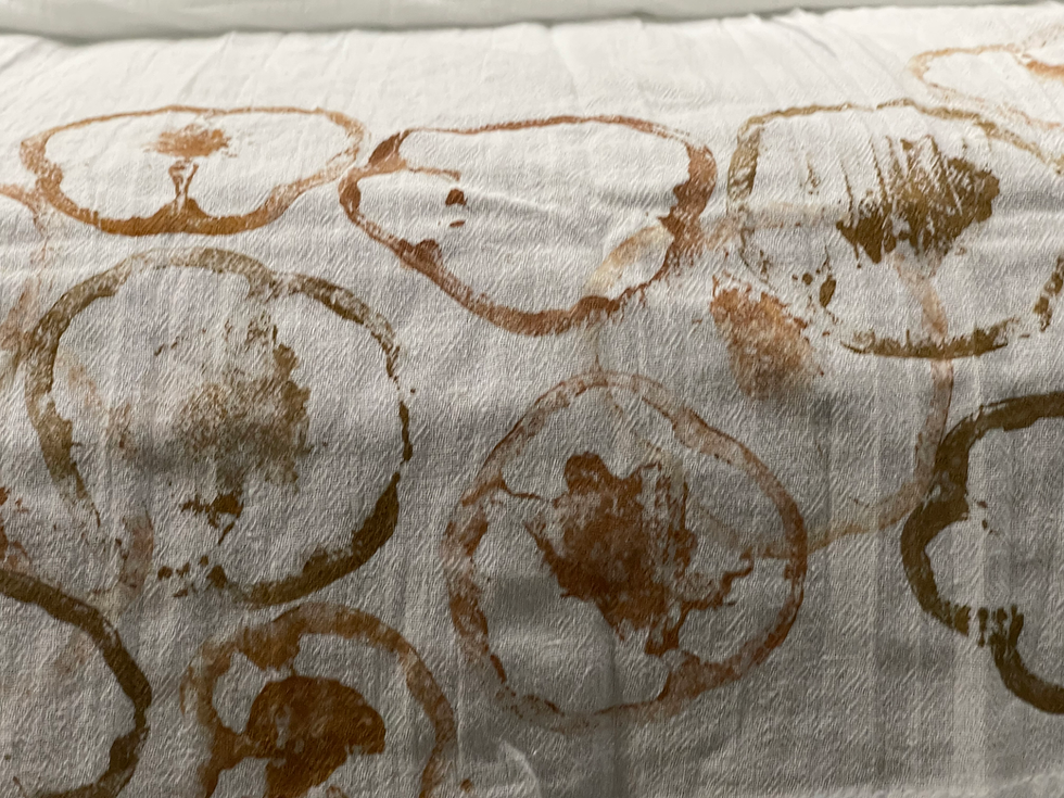 Thumbnail: pepper stamped tea towel handmade