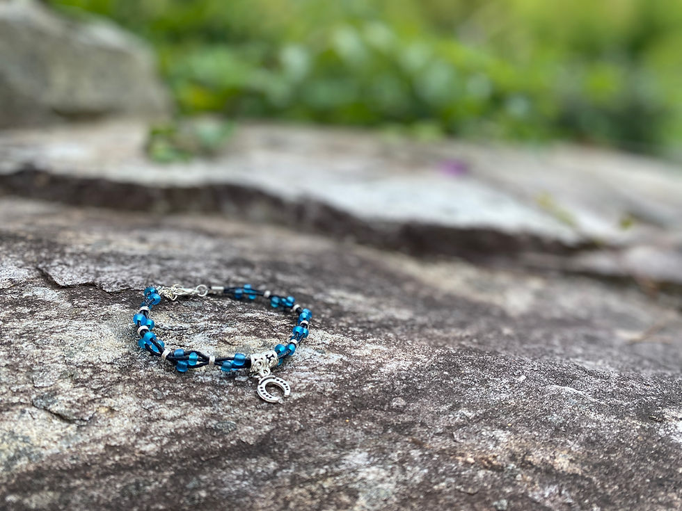 Thumbnail: Aqua Blue Horseshoe Bracelet